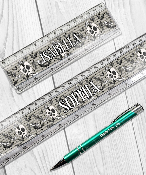 19063 skull daisies gothic ruler 1