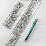 19063 skull daisies gothic ruler 2