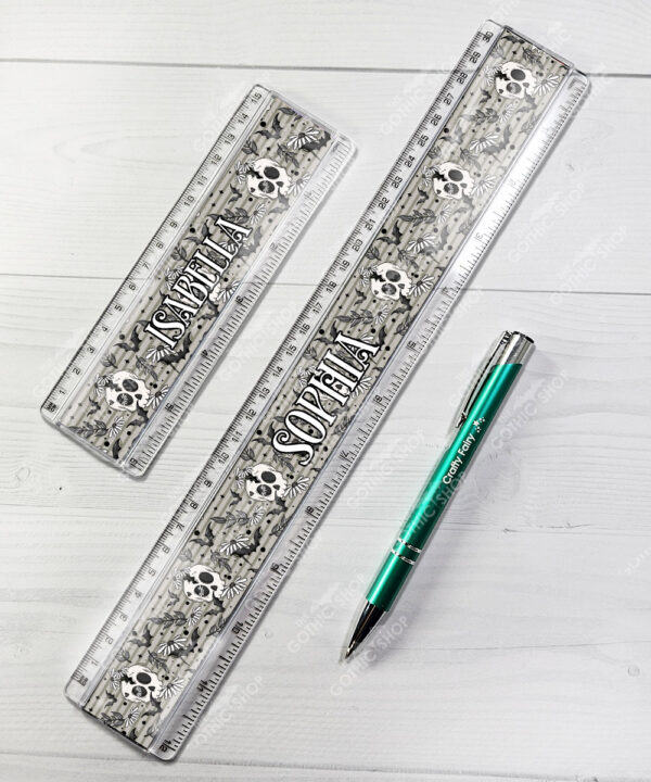 19063 skull daisies gothic ruler 2