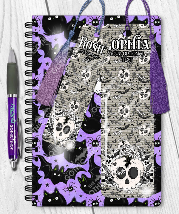 19064 skull daisies gothic bookmarks 2