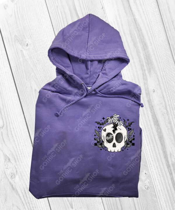19069 skull daisies gothic hoodie 2