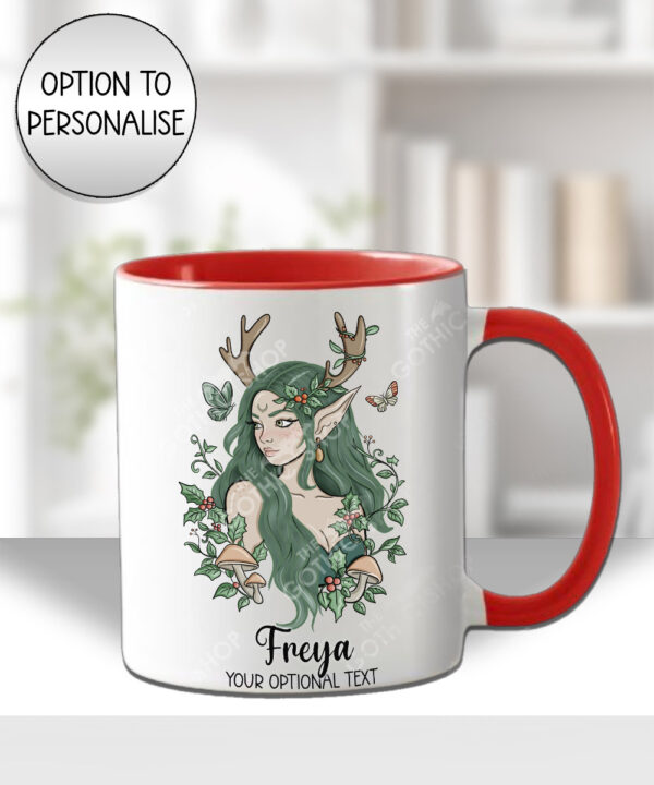 19074 green forest fairy personalised mug 2