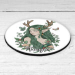 19075 green forest fairy personalised coaster 2