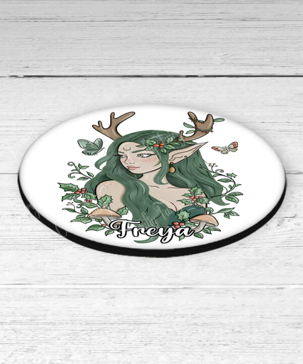 19075 green forest fairy personalised coaster 2