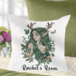 19077 green forest fairy personalised cushion 1