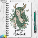 19078 green forest fairy personalised notebook 1