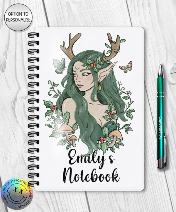 19078 green forest fairy personalised notebook 1