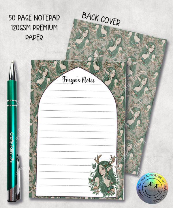 19079 green forest fairy personalised notepad 1