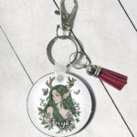 19083 green forest fairy personalised keyring