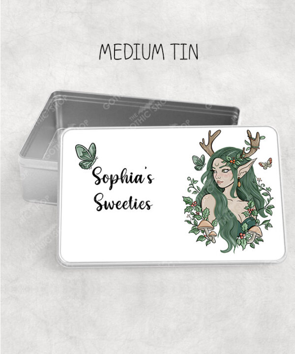 19086 green forest fairy personalised tin 1