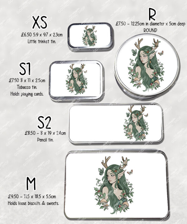 19086 green forest fairy personalised tin 2