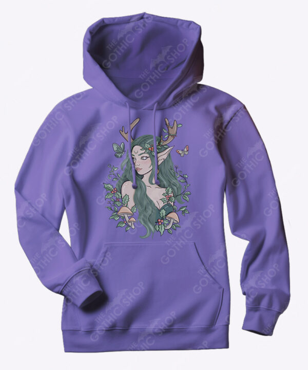 freya green forest elf mystical unisex gothic hoodie with kangaroo pocket