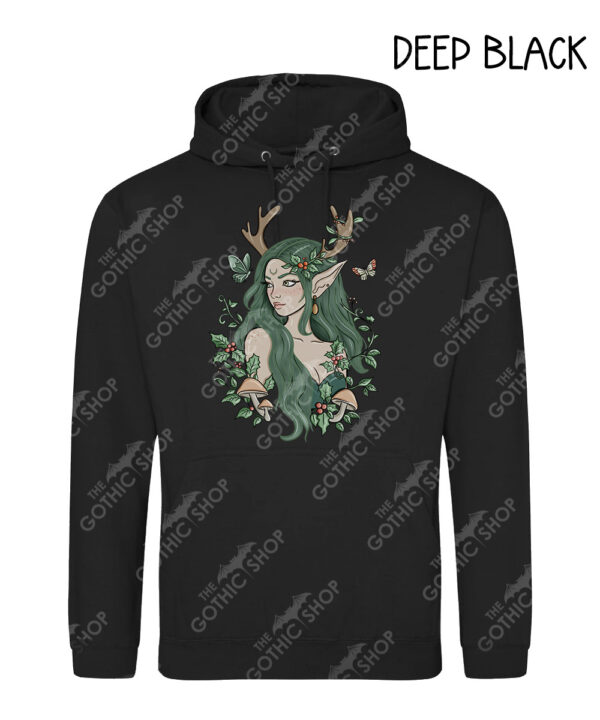freya green forest elf mystical unisex gothic hoodie with kangaroo pocket