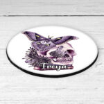 19092 personalised moth skull gothic coaster 2