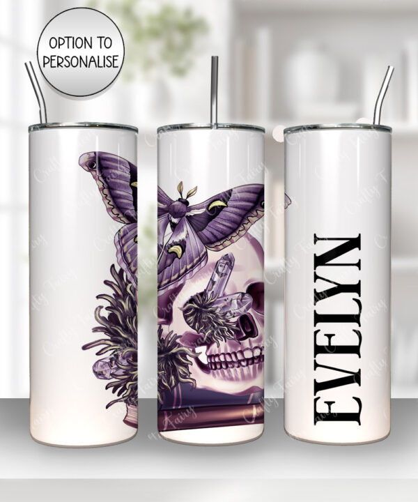 19093 personalised moth skull gothic tumbler 2