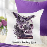 19095 personalised moth skull gothic cushion 2