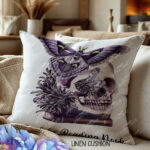 19095 personalised moth skull gothic cushion 3