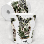 19096 personalised moth skull gothic plant pot