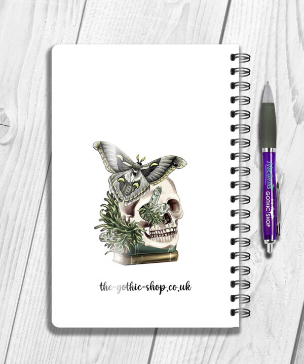 19097 personalised moth skull gothic notebook 2