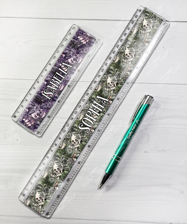 19099 personalised moth skull gothic ruler 2