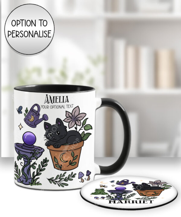 19103 personalised witchy cat mug coaster 5