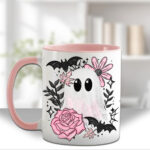 19110 pink floral ghost personalised mug 2