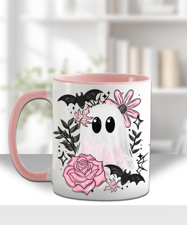 19110 pink floral ghost personalised mug 2