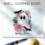 19116 pink floral ghost personalised chopping board 1