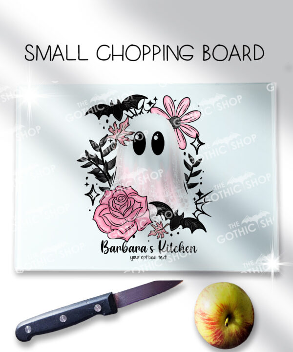 19116 pink floral ghost personalised chopping board 1