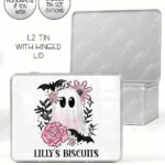 19118 pink floral ghost personalised tin 2