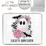 19118 pink floral ghost personalised tin 3