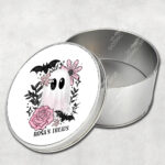 19118 pink floral ghost personalised tin 5