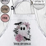 19119 pink floral ghost personalised apron 1