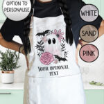 19119 pink floral ghost personalised apron 2