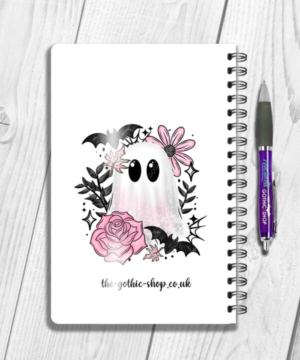 19124 pink floral ghost personalised a5 notebook 2