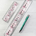 19126 pink floral ghost personalised ruler 2
