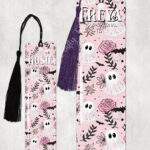 19128 pink floral ghost personalised bookmark 1