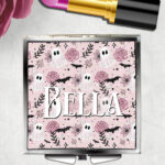 19131 pink floral ghost personalised mirror 1