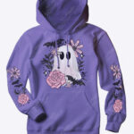 19135 pink floral ghost personalised gothic hoodie 1