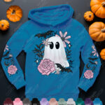 19135 pink floral ghost personalised gothic hoodie 3