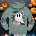 19135 pink floral ghost personalised gothic hoodie 4