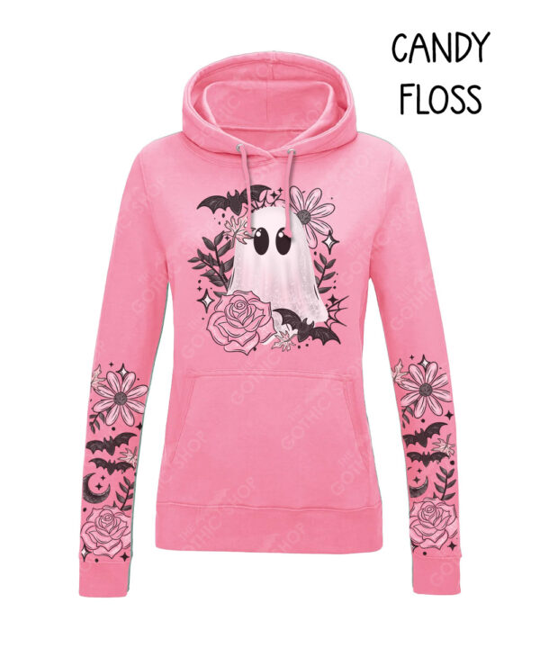 19135 pink floral ghost personalised gothic hoodie 6