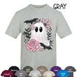 19137 pink floral ghost personalised gothic t shirt 3