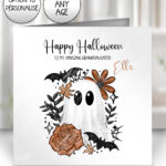 19139 ghost orange floral personalised card 2