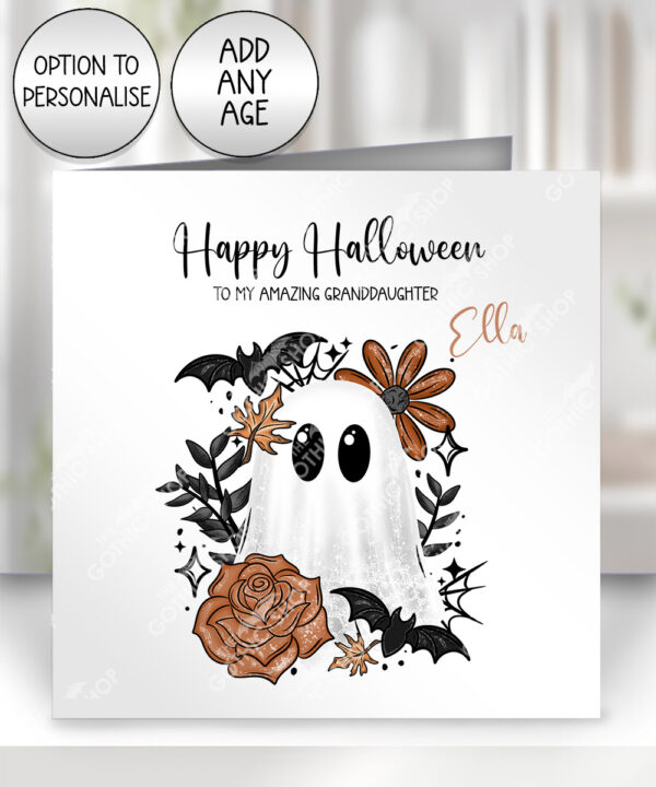 19139 ghost orange floral personalised card 2