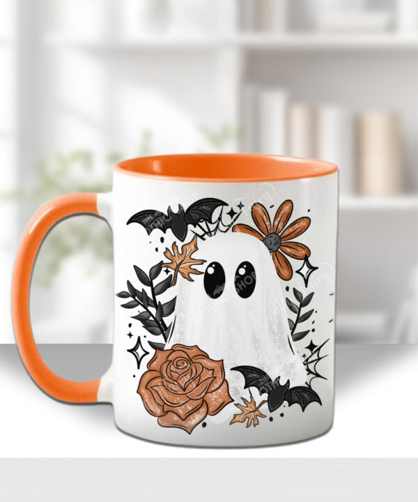 19140 ghost orange floral personalised mug 2