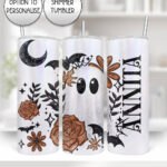 19142 ghost orange floral personalised tumbler 2