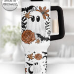 19144 ghost orange floral personalised stanley cup 2