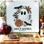 19146 ghost orange floral personalised chopping board 2