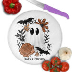 19147 ghost orange floral personalised chopping board 1